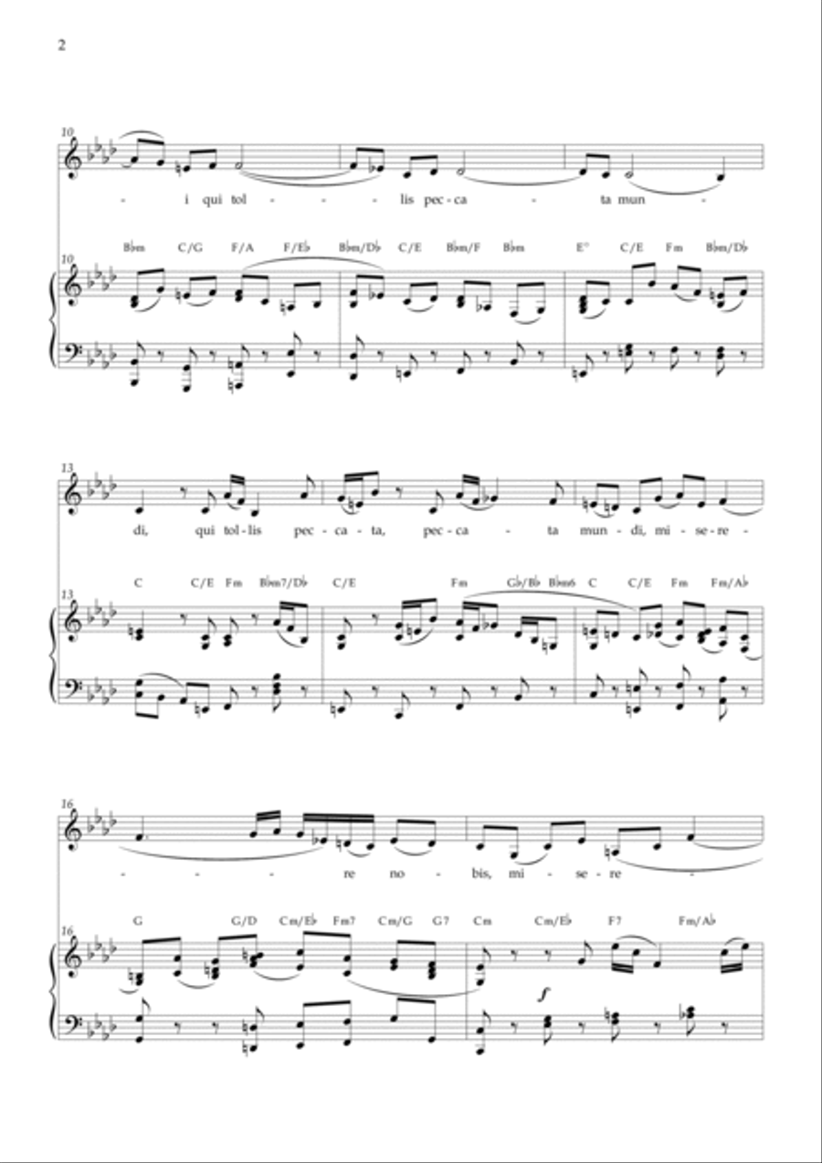 Agnus Dei - Mass B Minor BACH - F minor Chords Voice scores gallery preview page 2