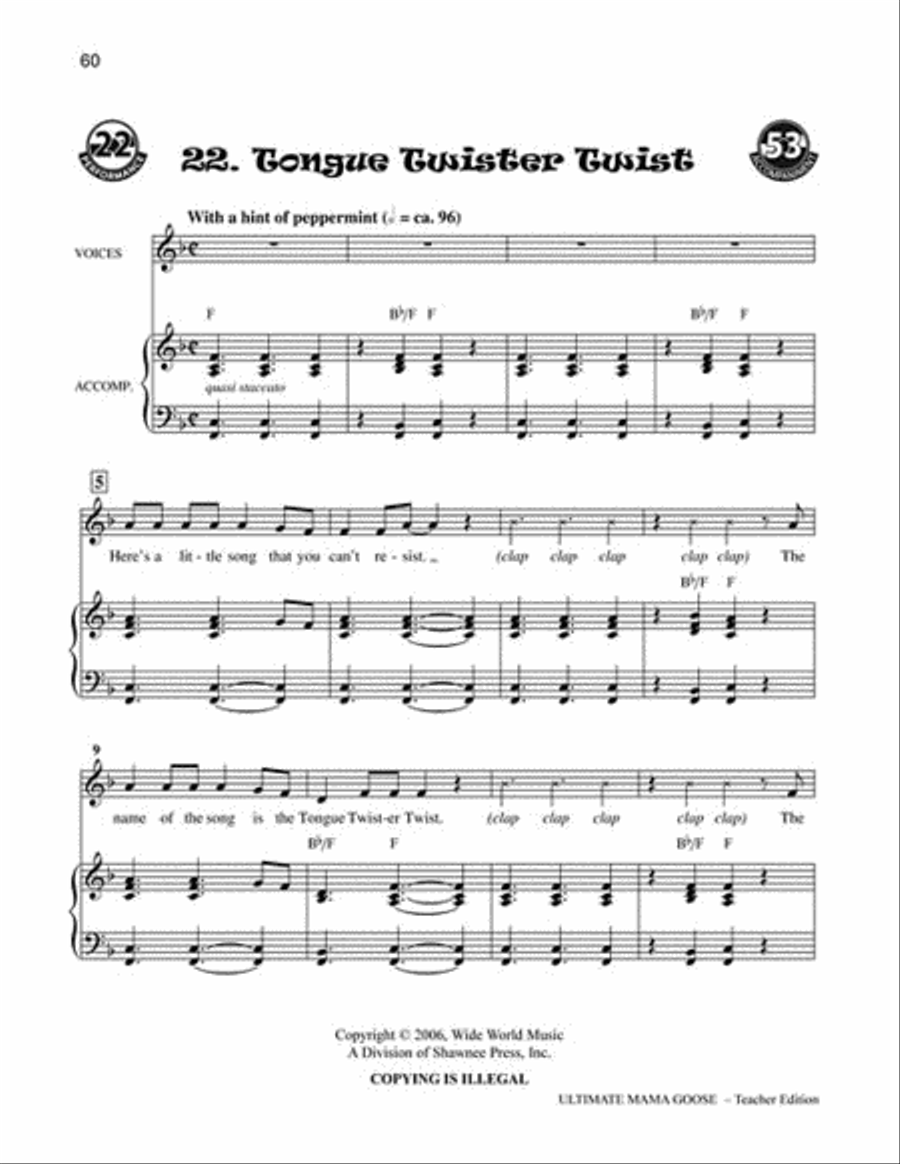 The Ultimate Gettin' Down With Mama Goose Unison Choir scores gallery preview page 6