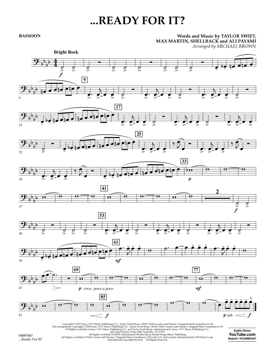 ...Ready for It? - Bassoon Concert Band scores gallery preview page 1