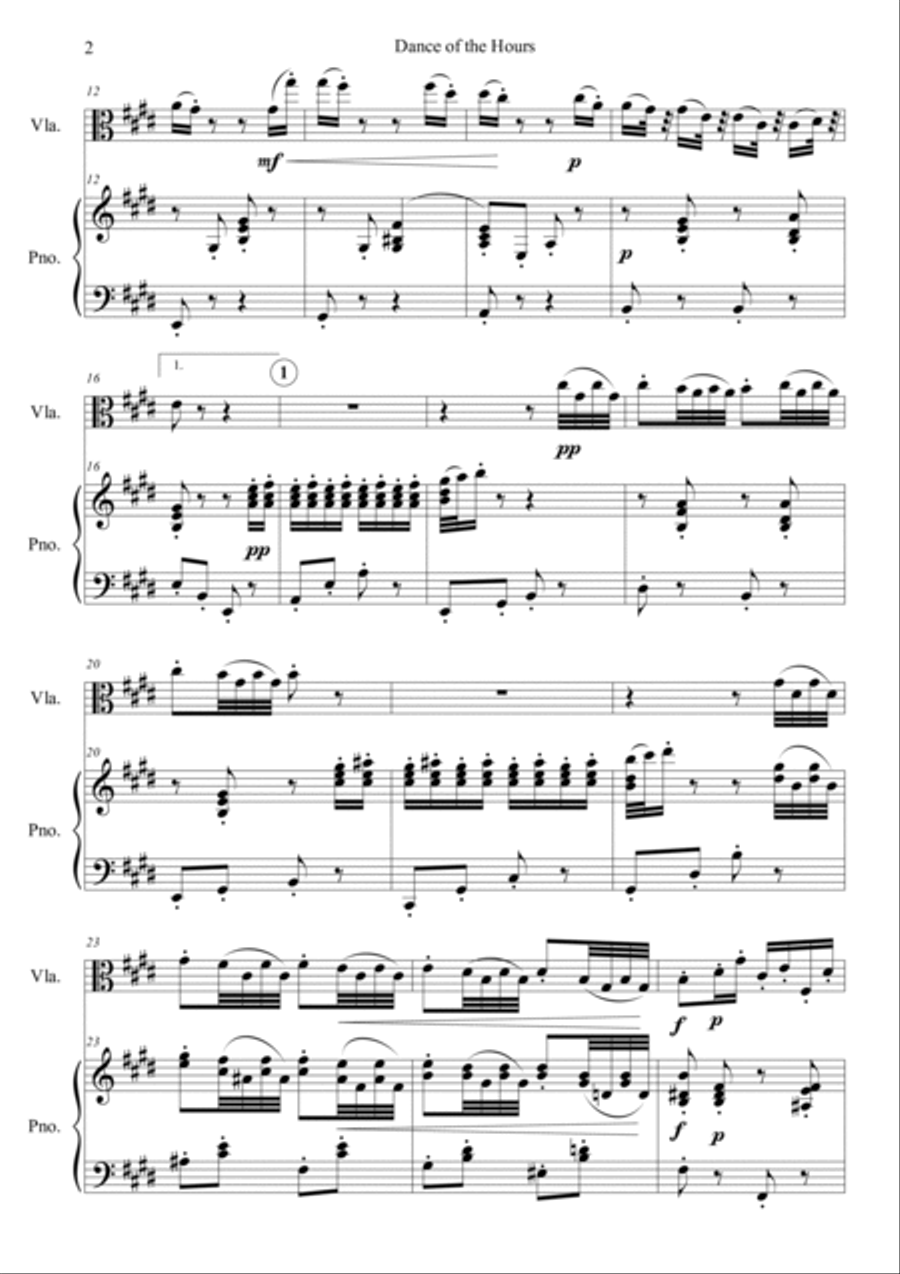Dance of the Hours Dance of the Hours Viola scores gallery preview page 2