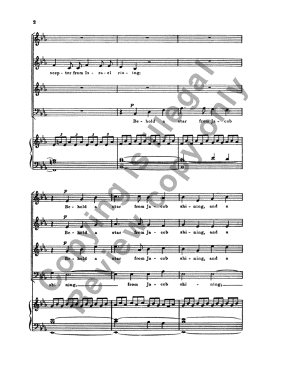 Behold a Star from Jacob Shining 4-Part scores gallery preview page 3