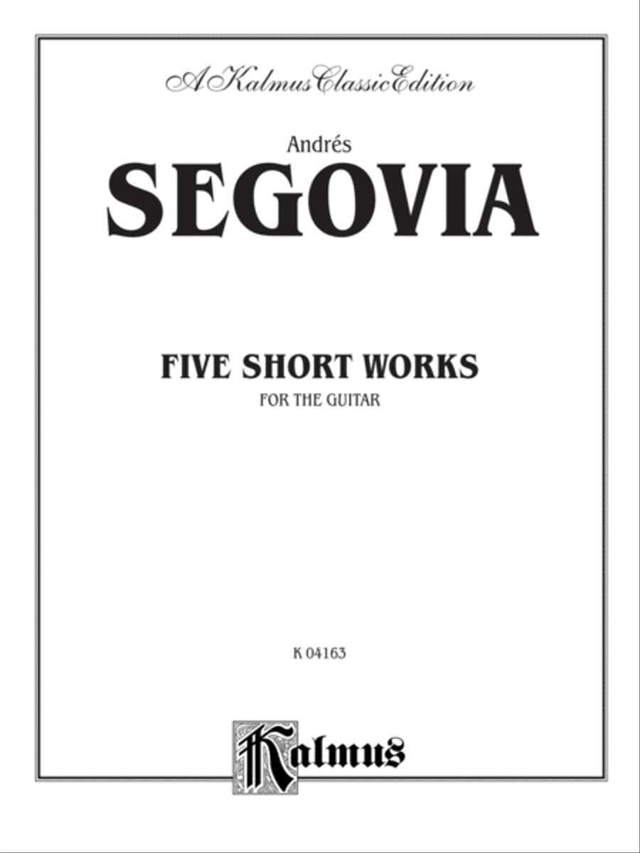 Five Short Works for the Guitar Classical Guitar scores gallery preview page 2