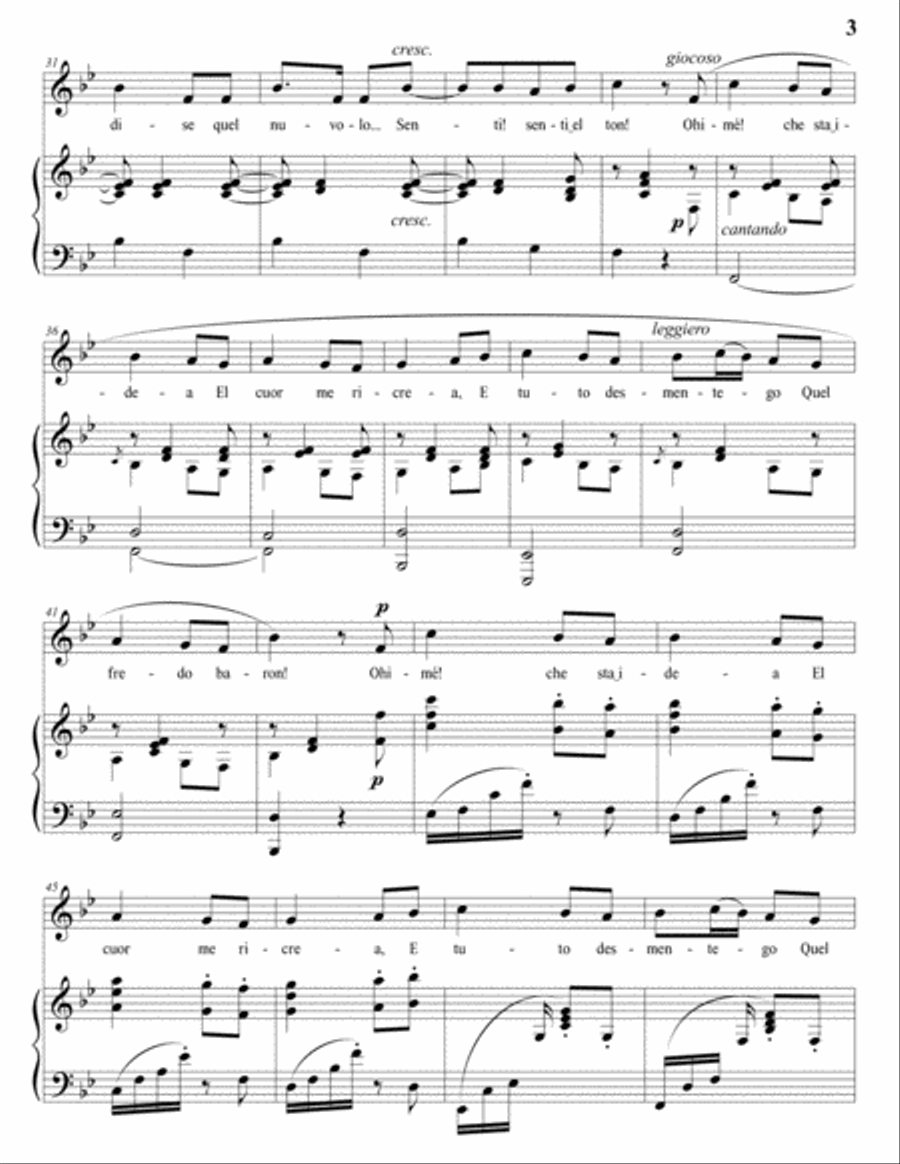 HAHN: La primavera (transposed to B-flat major) Voice scores gallery preview page 4