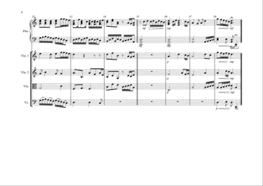 Meloncholy in D Dorian Piano Quintet scores gallery preview page 4