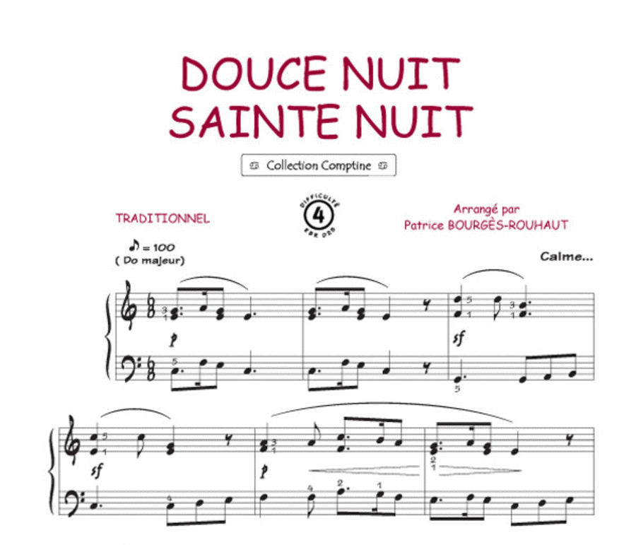 Belle nuit sainte nuit (Comptine) Guitar Tablature scores gallery preview page 1