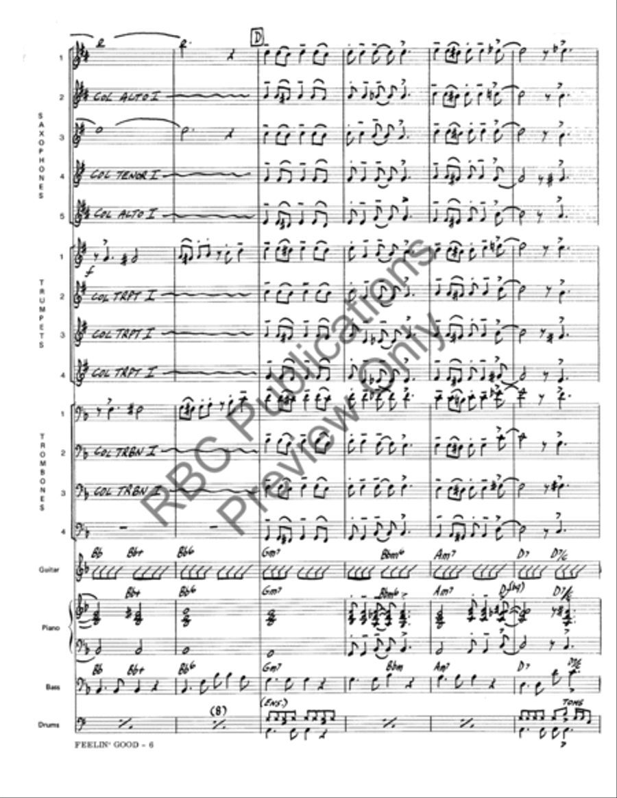 Feeling Good (Score) Feeling Good (Score) Jazz Ensemble scores gallery preview page 9