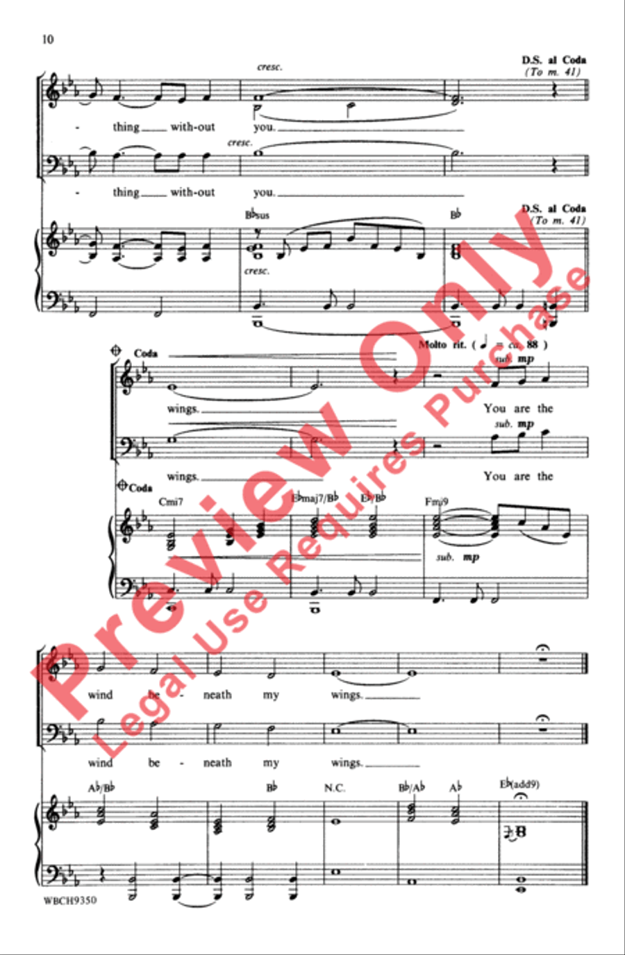The Wind Beneath My Wings 3-Part scores gallery preview page 10