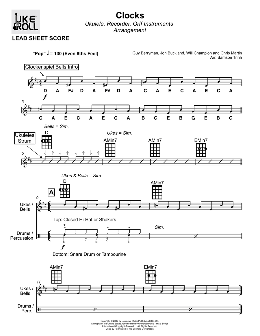 Clocks Large Ensemble scores gallery preview page 1
