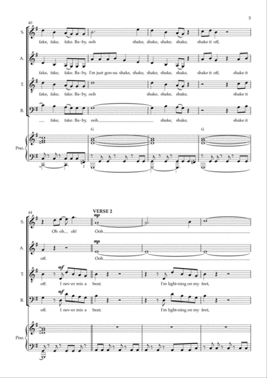 Shake It Off Shake It Off 4-Part scores gallery preview page 5