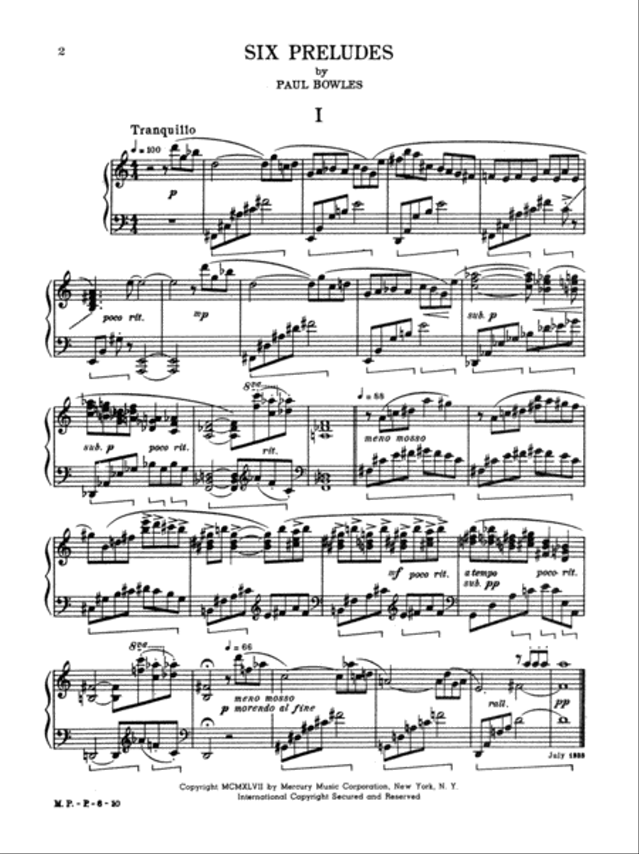 Six Preludes for Piano