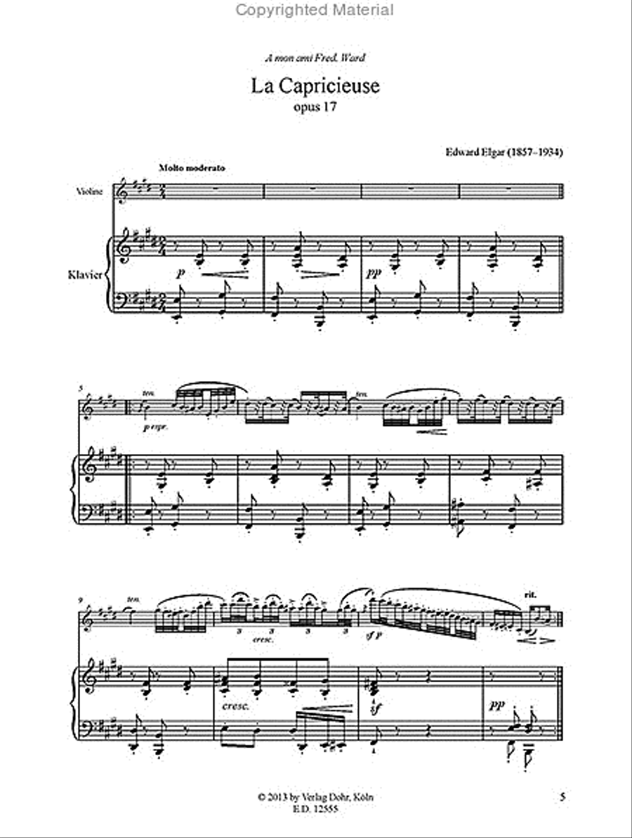La Capricieuse für Violine und Klavier op. 17 -Morceau de Genre- Violin Solo scores gallery preview page 2
