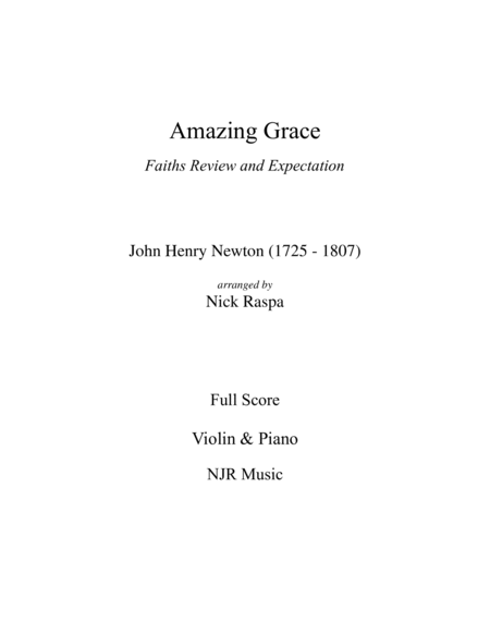 Amazing Grace (duet) - Violin and Piano - Full Set image number null