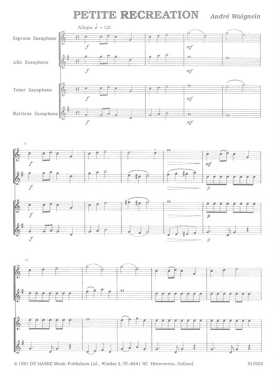 Easy Saxophone Ensemble Album Vol. 1 Saxophone Quartet scores gallery preview page 2