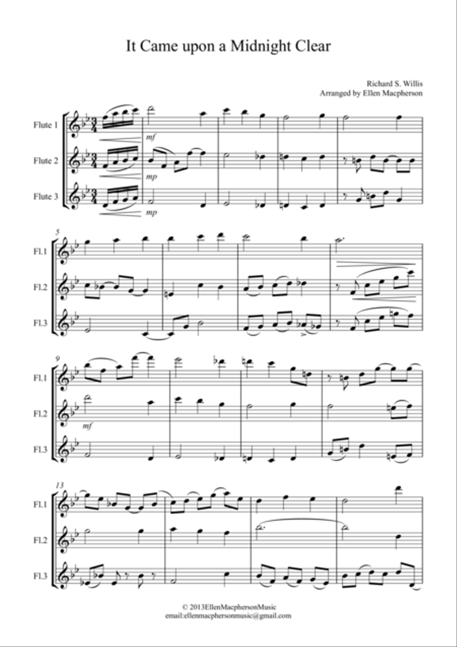 It Came upon a Midnight Clear Woodwind Trio scores gallery preview page 1