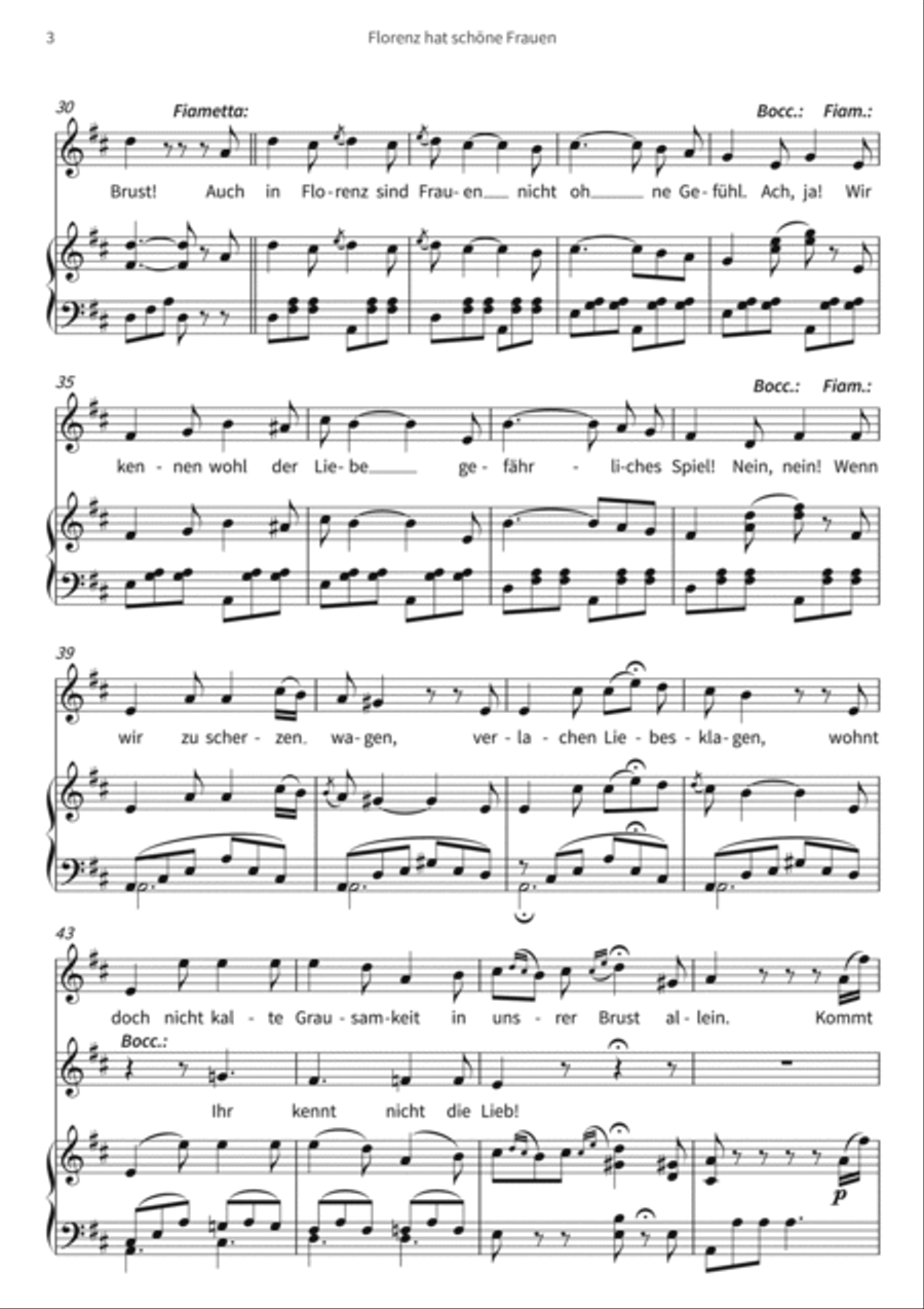Florenz hat schone Frauen Piano, Vocal, Guitar scores gallery preview page 5