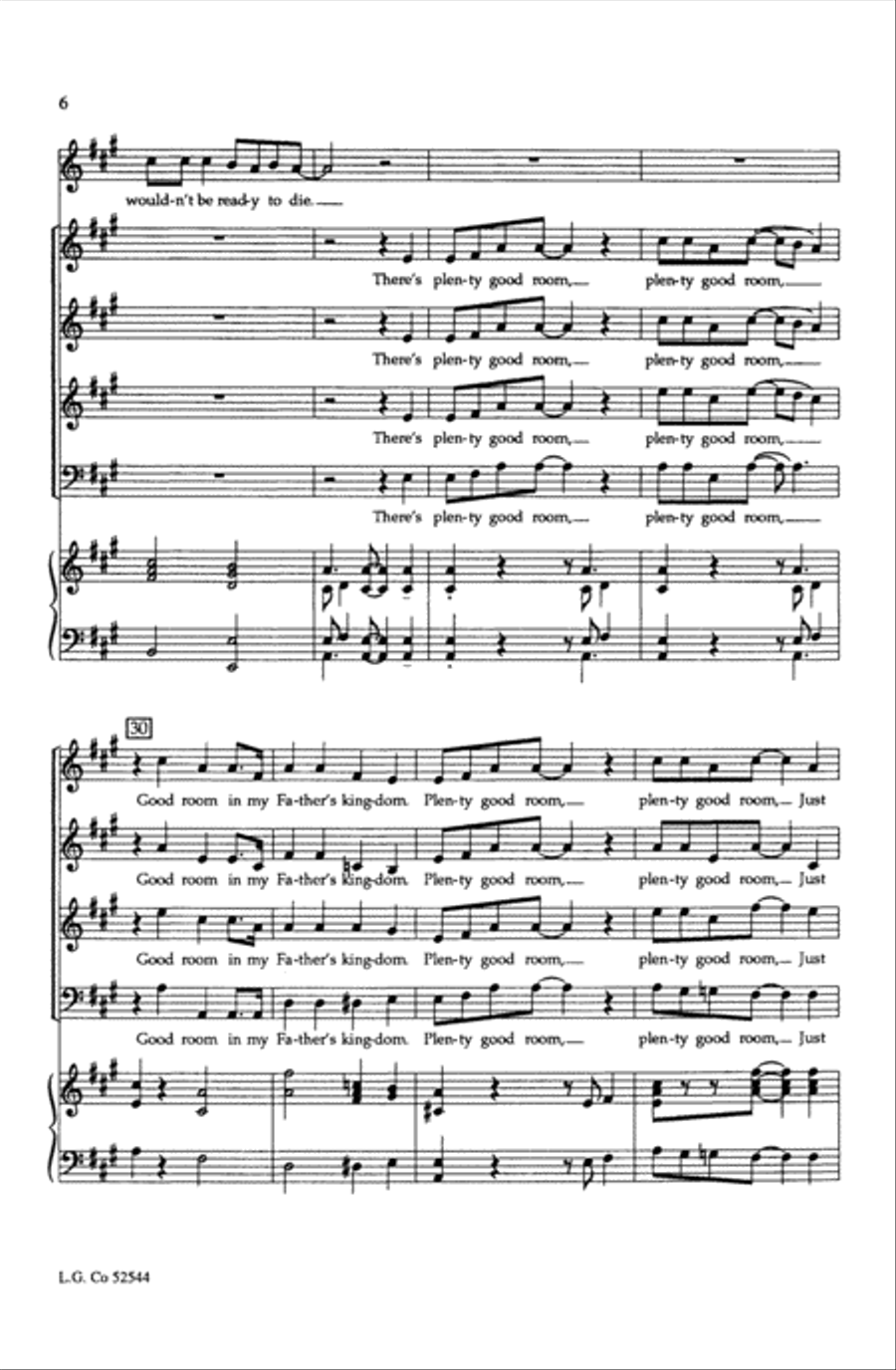 Plenty Good Room (Sit Down Servant) Choir scores gallery preview page 4