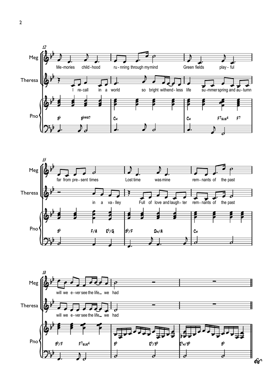 The Life We Had (From the musical 'Rising Sun') Piano, Vocal scores gallery preview page 2