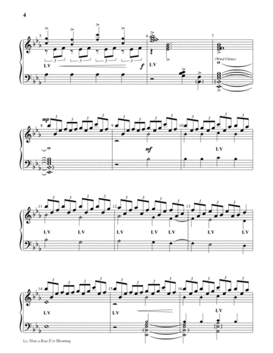 Lo, How a Rose E'er Blooming 5-Octaves scores gallery preview page 3