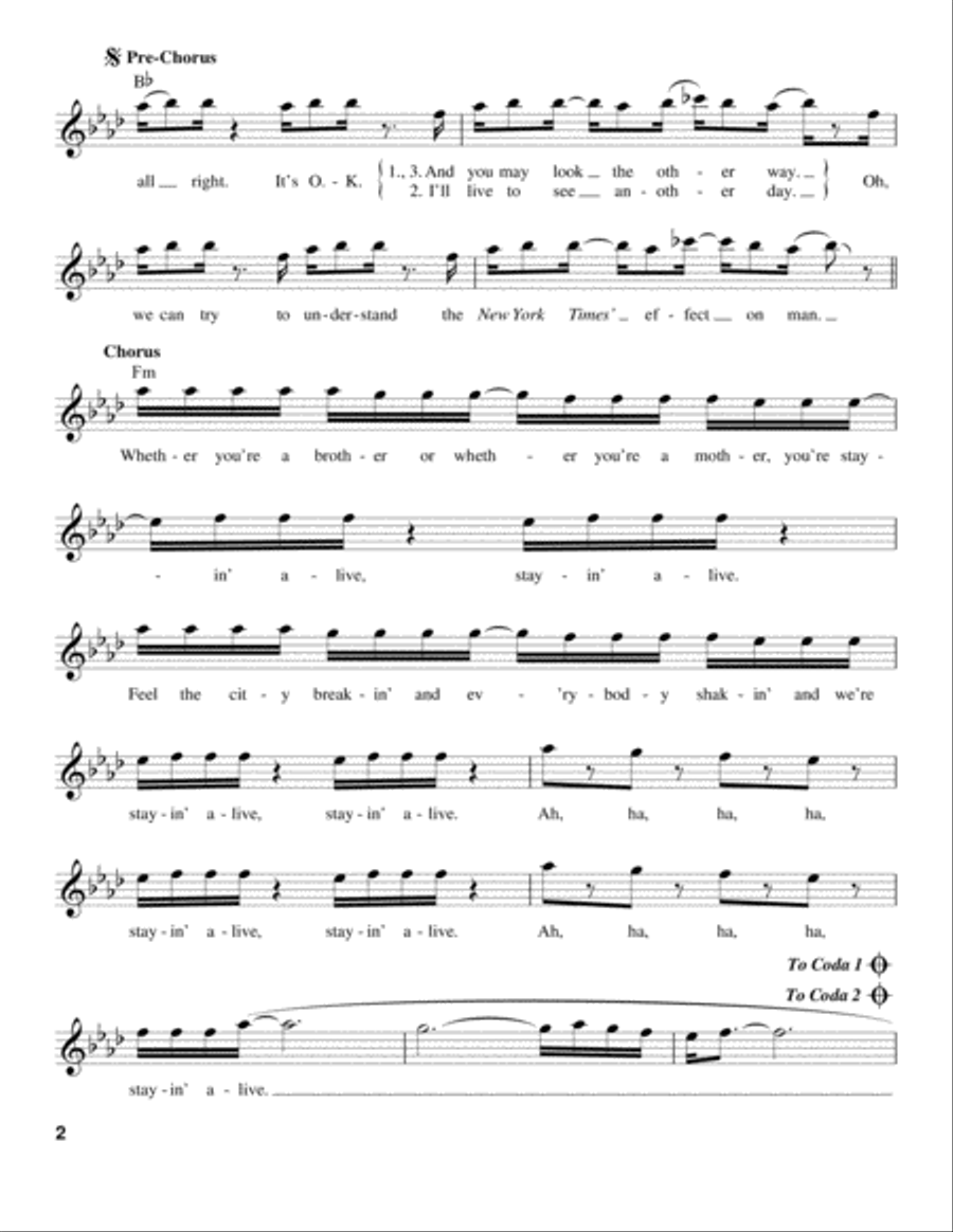 Stayin' Alive Voice scores gallery preview page 2