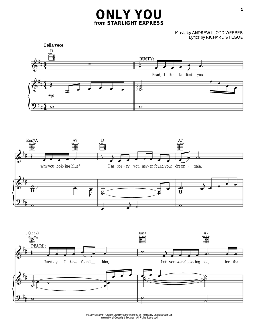 Only You Only You Guitar scores gallery preview page 1