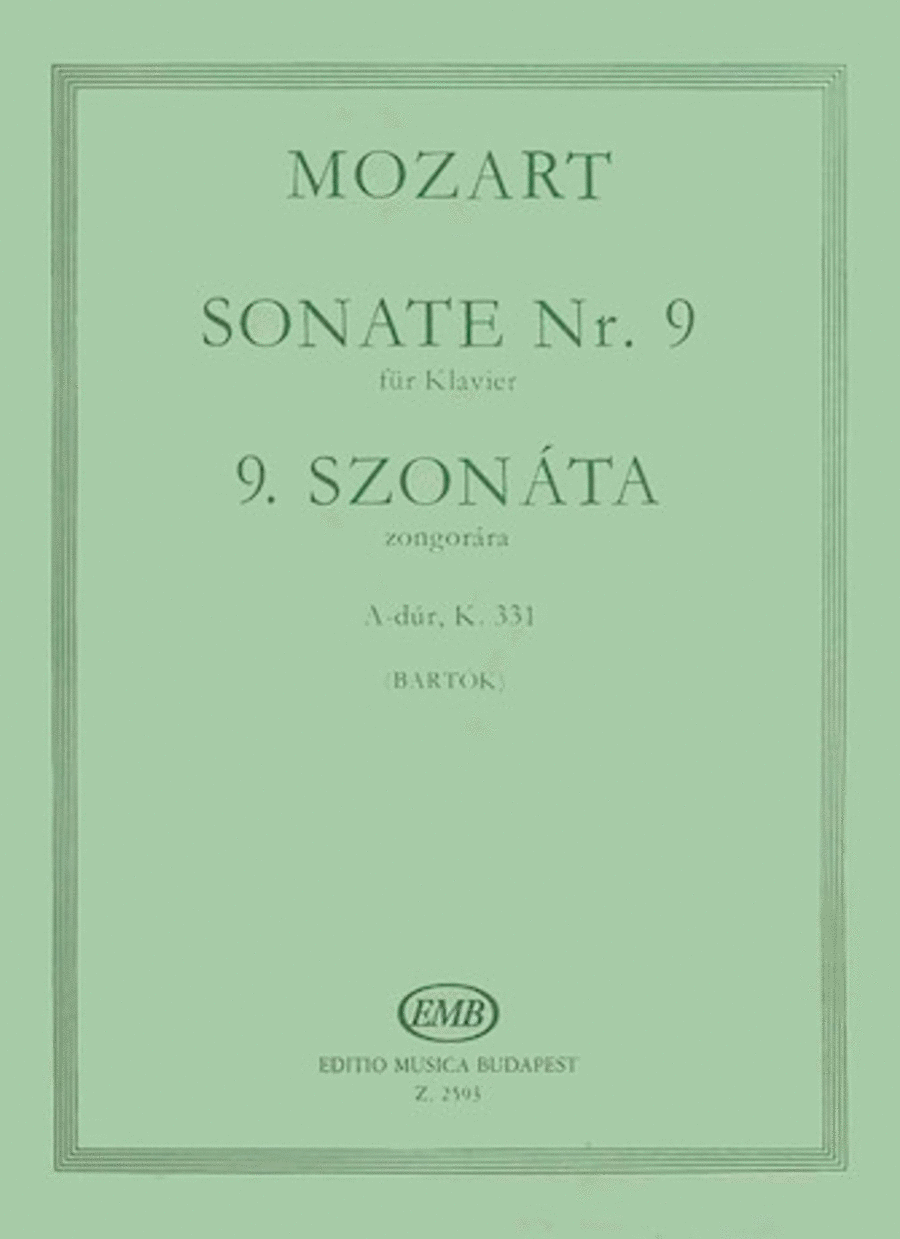 Sonate #9 In A K 331-pno