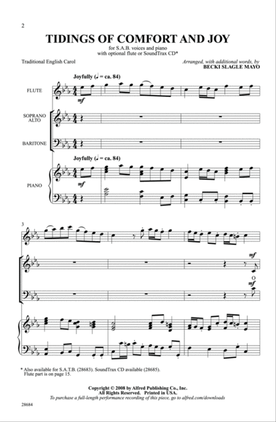 Tidings of Comfort and Joy 3-Part scores gallery preview page 2