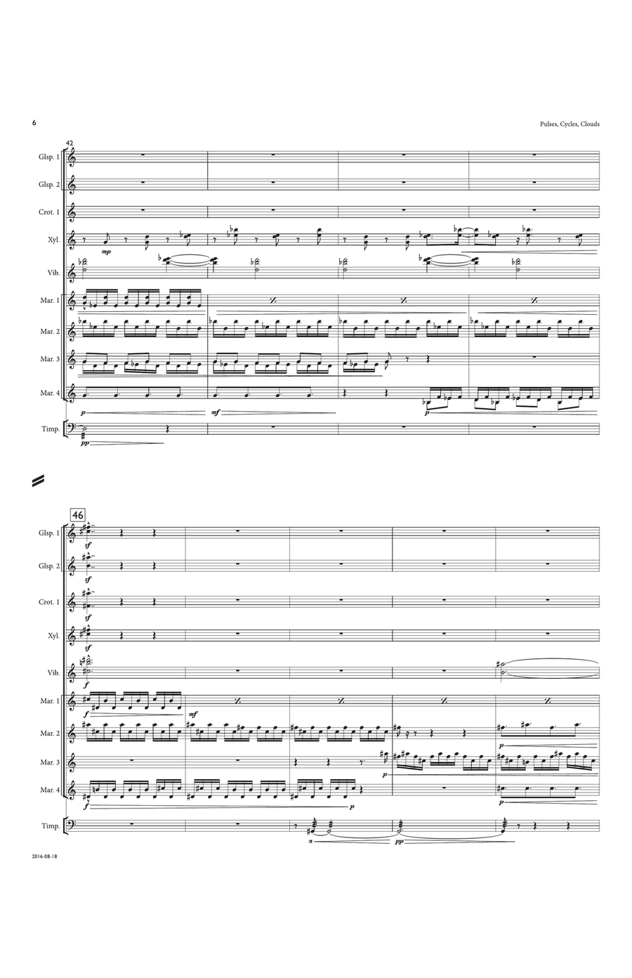 Pulses, Cycles, Clouds (Score) Percussion Ensemble scores gallery preview page 6