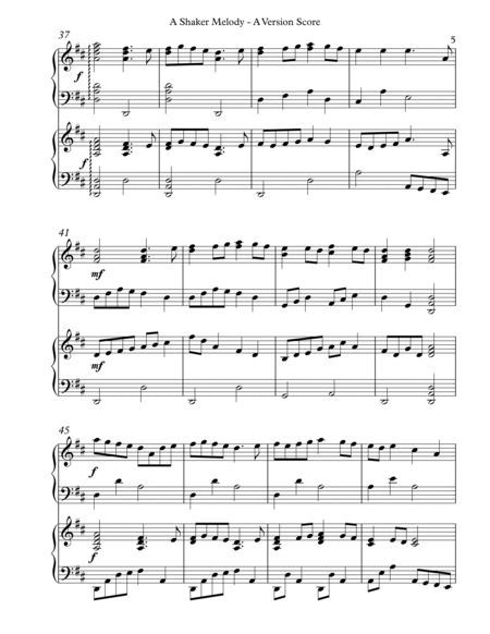 A Shaker Melody, A Version, Score & Parts image number null
