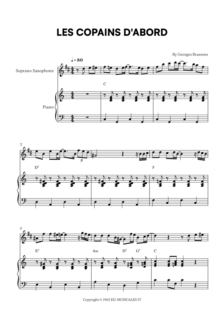 Les Copains D'abord Soprano Saxophone scores gallery preview page 1