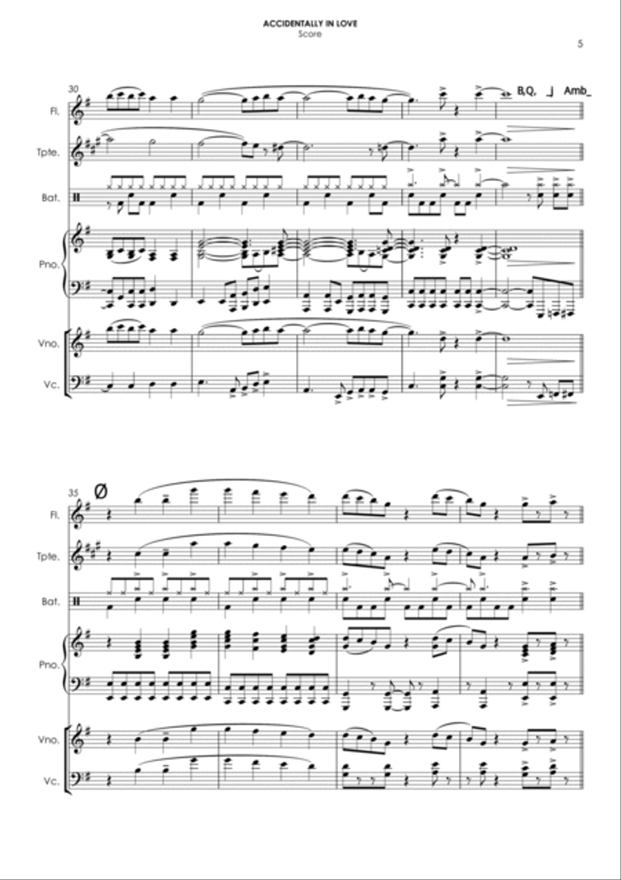Accidentally In Love Small Ensemble scores gallery preview page 5