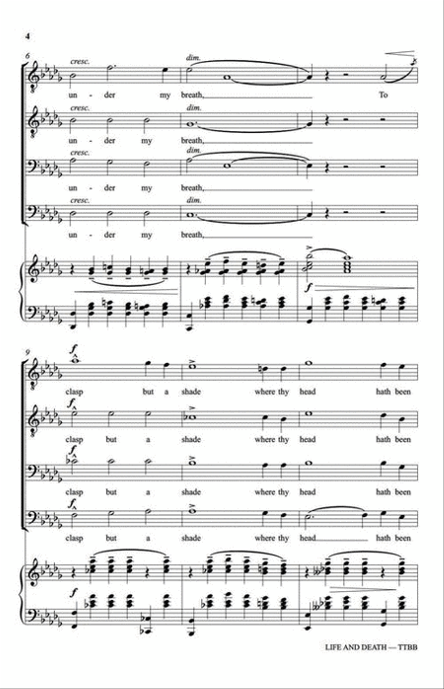 Life and Death TTBB scores gallery preview page 5