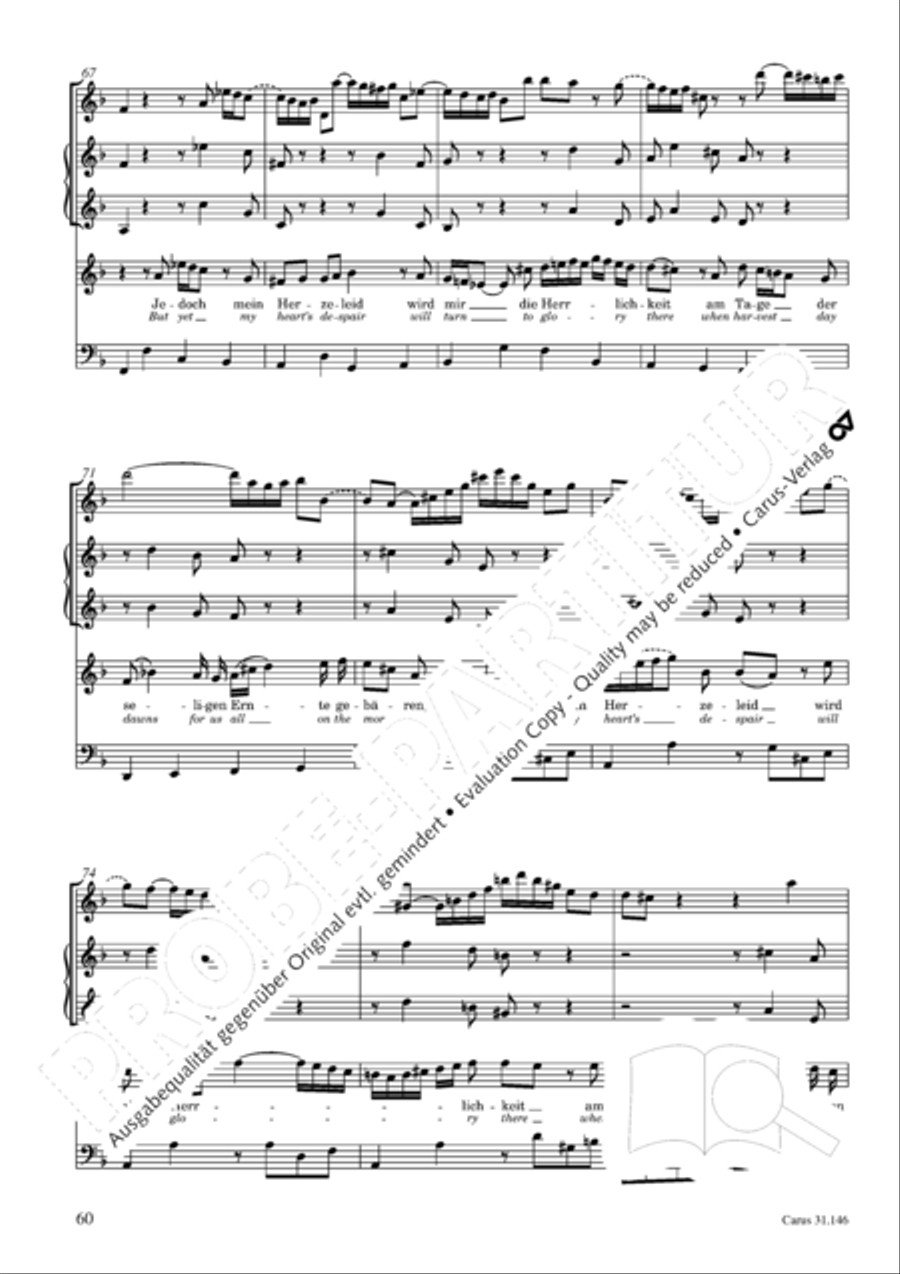 Through bitter tribulation we enter into God's kingdom (Wir mussen durch viel Trubsal in das Reich Gottes eingehen) 4-Part scores gallery preview page 61