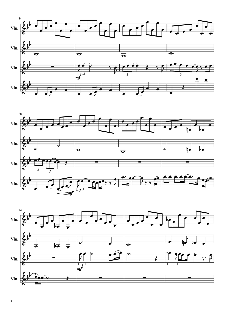 Bohemian Rhapsody Violin Solo scores gallery preview page 4