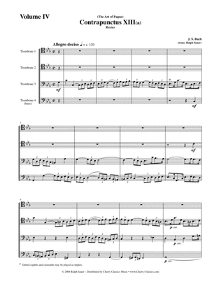 Book cover for Art of Fugue, BWV 1080 Volume 4 for Trombone Quartet