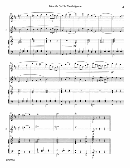 TAKE ME OUT TO THE BALL GAME - CLARINET DUET with Piano Accompaniment image number null