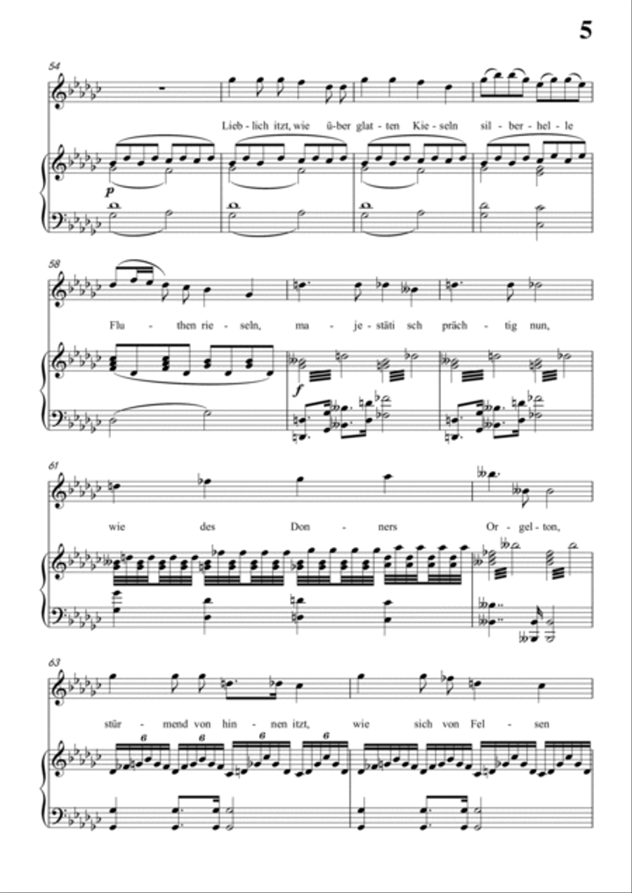 Schubert-Laura am Klavier(Laura at the Piano),D.388 in bA for Vocal and Pno Voice scores gallery preview page 6