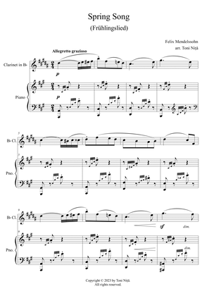 Felix Mendelssohn - Spring Song (for Clarinet in Bb & Piano)
