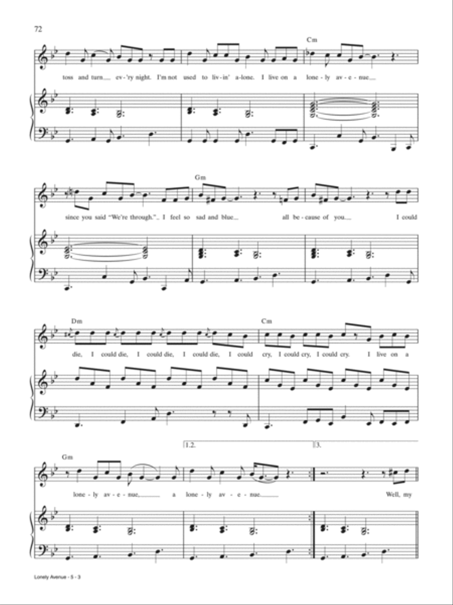 Lonely Avenue Piano, Vocal, Guitar scores gallery preview page 3