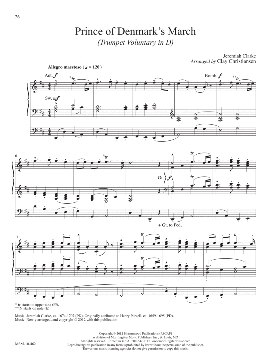 Prince of Denmark’s March (Trumpet Voluntary in D) Trumpet scores gallery preview page 1