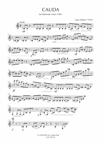 Cauda für Klarinette solo (1996)