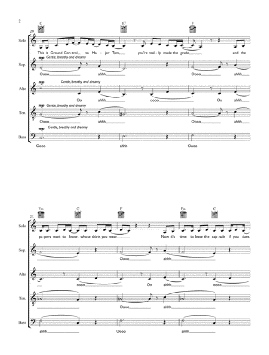 Space Oddity 4-Part scores gallery preview page 2