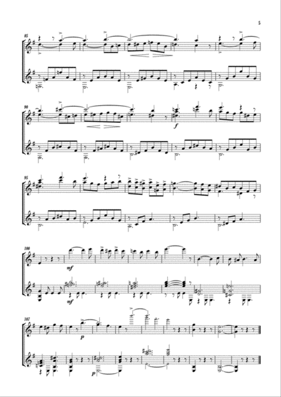 La Séparation Classical Guitar scores gallery preview page 5