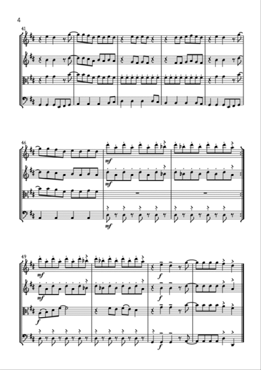 Mamma Mia String Quartet scores gallery preview page 4