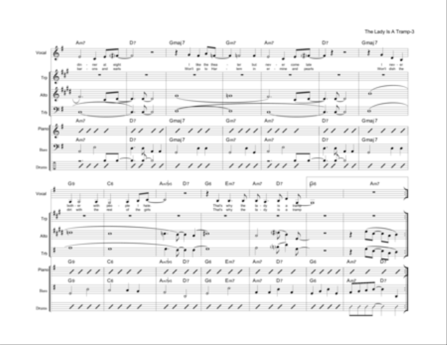 The Lady Is A Tramp Jazz Ensemble scores gallery preview page 4