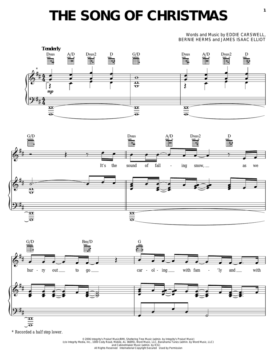 The Song Of Christmas Acoustic Guitar scores gallery preview page 1