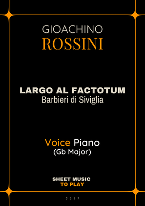 Largo al Factotum - Voice and Piano - Gb Major (Full Score and Parts)