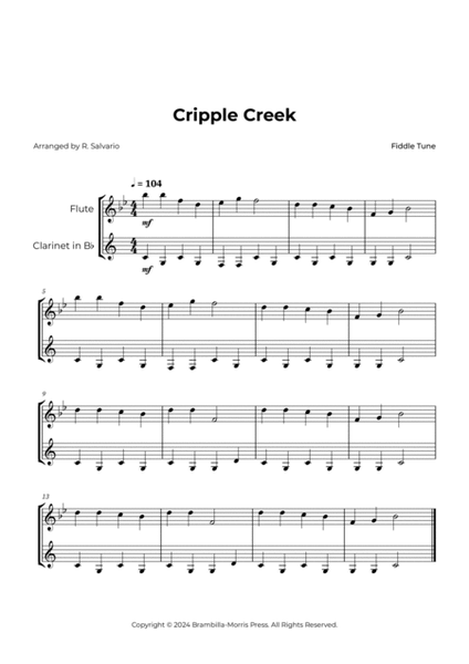 Cripple Creek Easy Flute and Clarinet Duet image number null