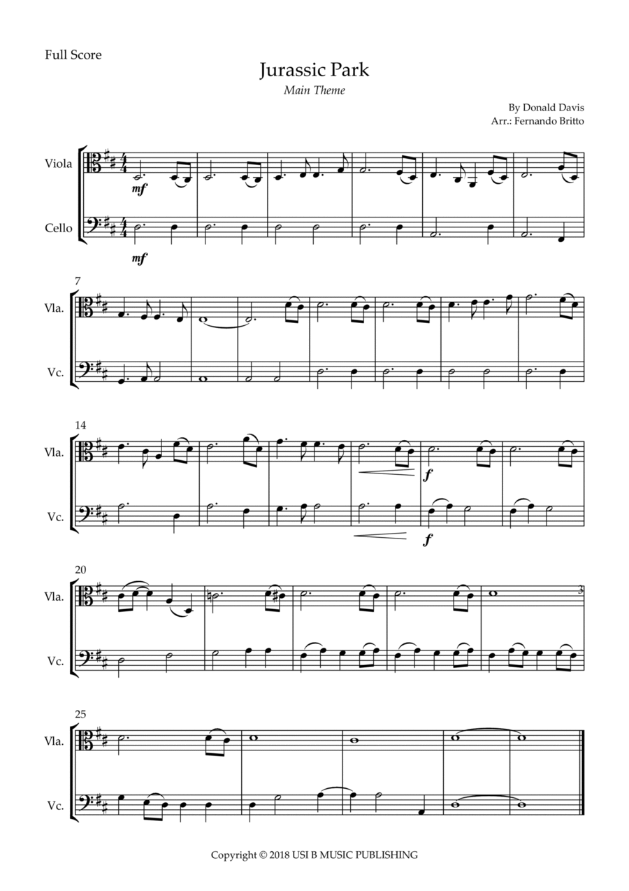 Jurassic Park Iii Jurassic Park Iii String Duet scores gallery preview page 1