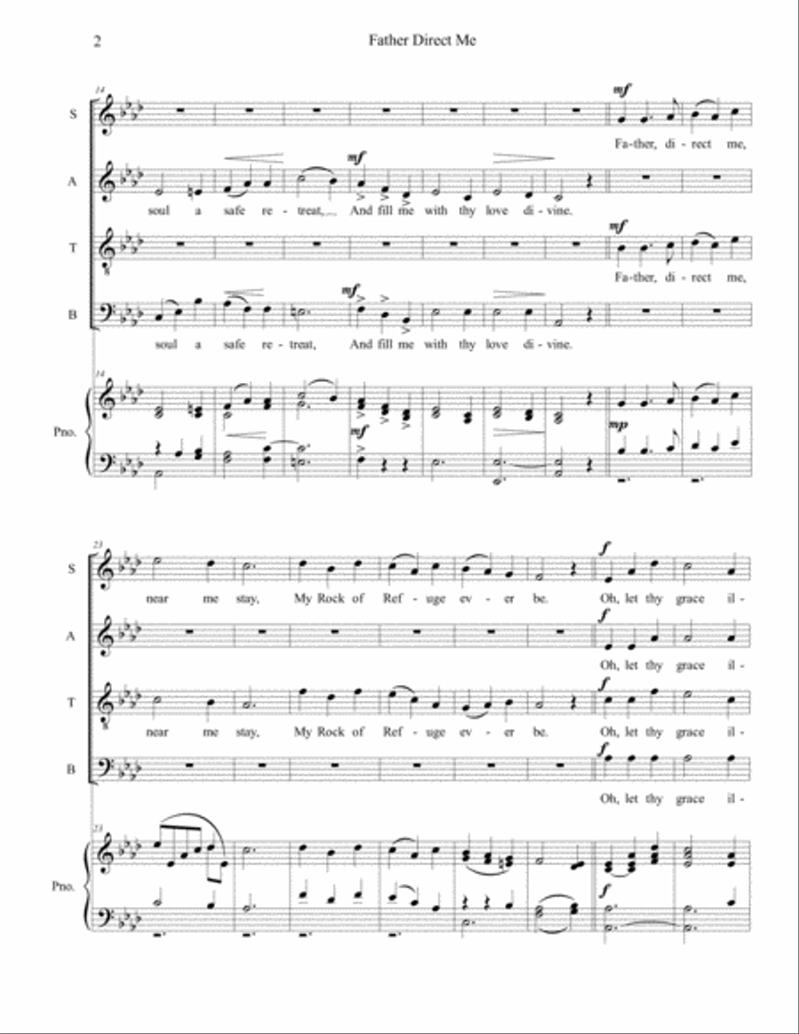 Father Direct Me 4-Part scores gallery preview page 2