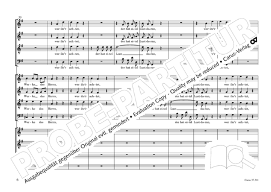 Gross sind die Werke des Herrn 4-Part scores gallery preview page 7